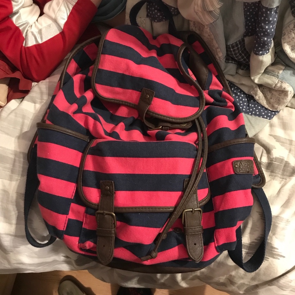 Navy and pink backpack